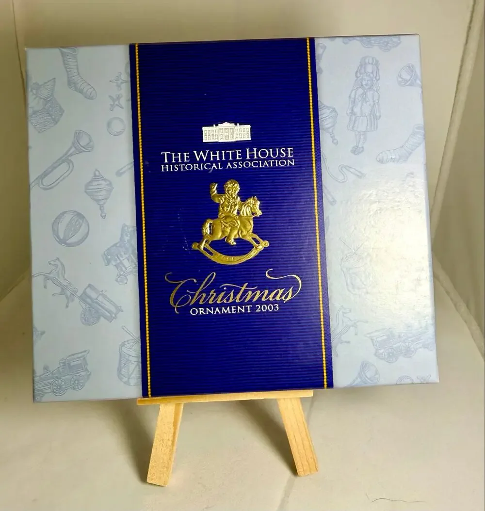 2003 White House Christmas Ornament Ulysses S Grant Rocking Horse Box Booklet